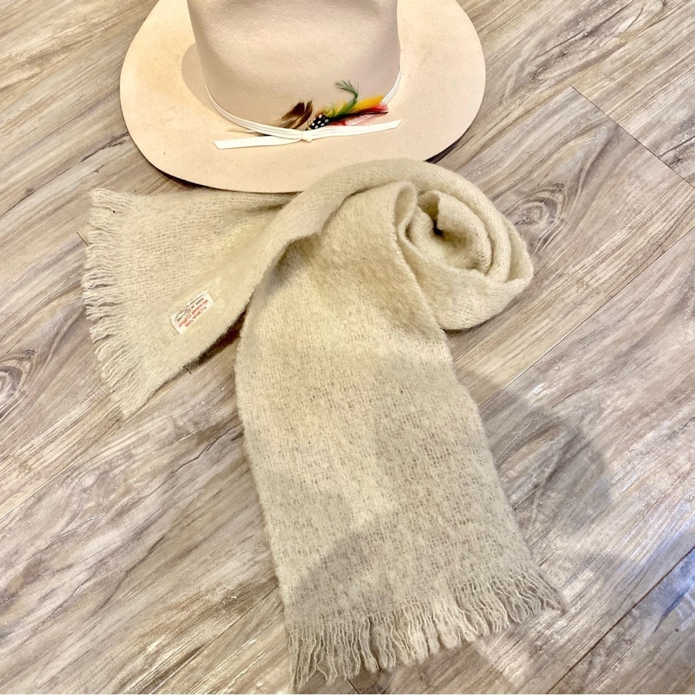 Made in Scotland MOHAIR scarf/neck wrap w cabin cottage vibe
